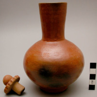 Pottery water bottle, with stopper