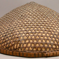 Hat of bamboo and nepa with basketry head band