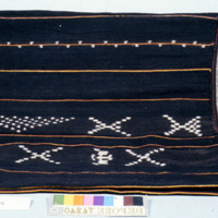 Cotton blanket; cotton raised, spun, dyed, and woven by Ifugao