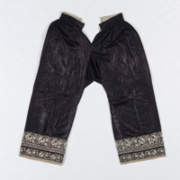 Silk Trousers with Cotton-backed  band