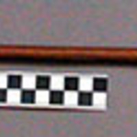 Loom, fragment, carved wood support pole or dowel, conical ends