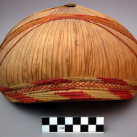 Leaf hat with basketry head band