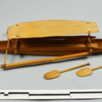 Model double outrigger boat