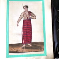 India de Bisaya - An Indian Woman of Bisayas (with Red Patadyong and Scapular) <br /><br />
Coleccion de trajes Manila y de las Provincias Ynbentado <br /><br />
Watercolour Vol 1