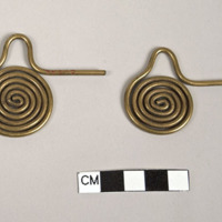 Coiled brass earrings