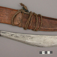 Knife and wooden sheath