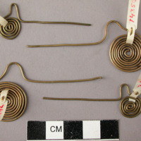 Coiled brass earrings