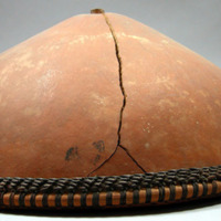 Hat - basketry head band, gourd top