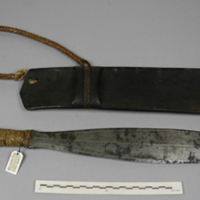 Ifugao double-bladed knife with sheath 